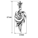 925 Silver Spiral Flame Pendant